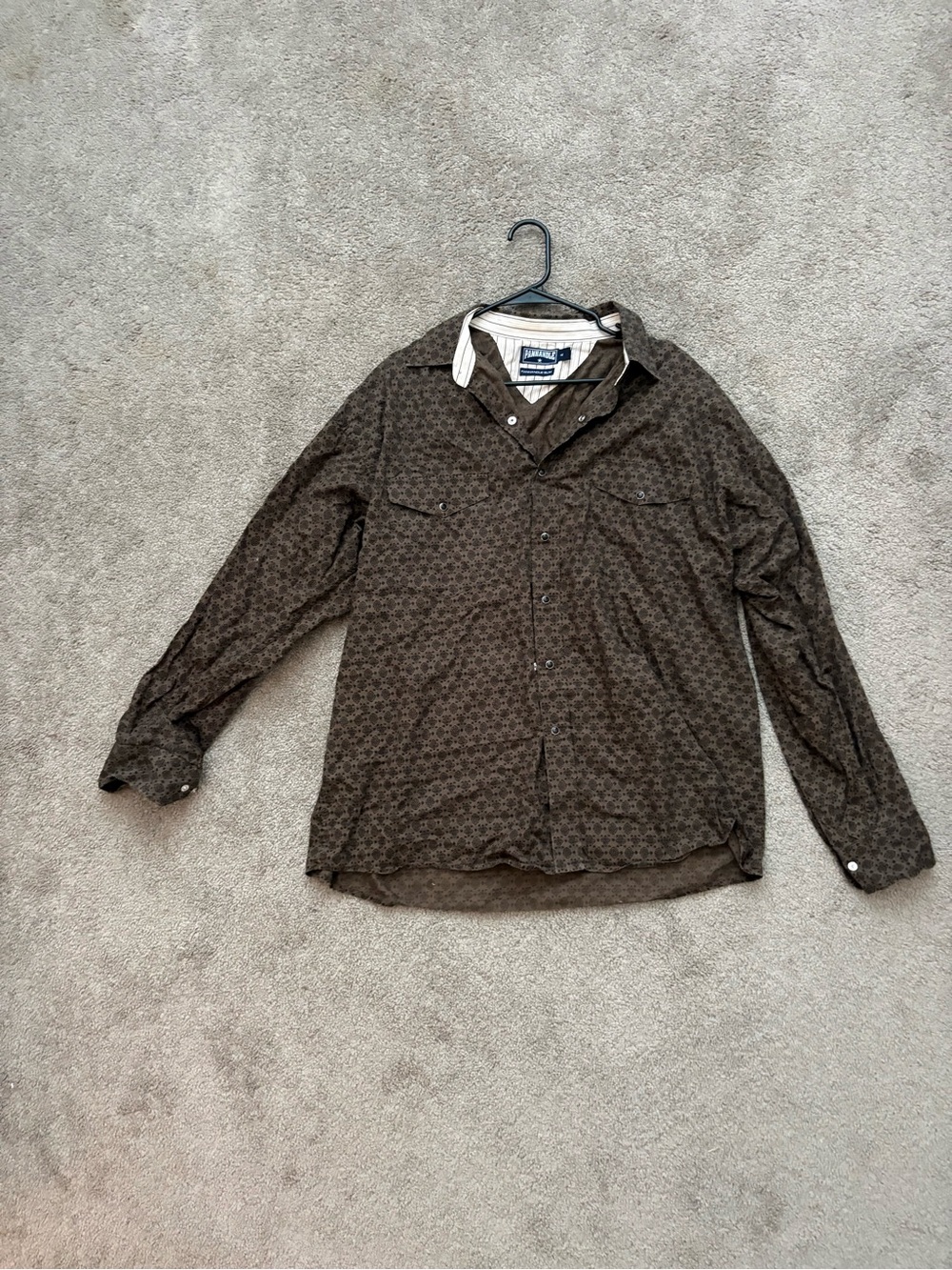 Panhandle Slim Brown Printed Long-Sleeve Button-Down Shirt